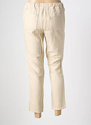 Pantalon 7/8 tissage popeline taille normale beige COUTURIST femme