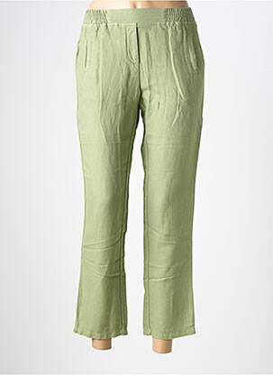 Pantalon 7/8 tissage popeline taille normale vert COUTURIST femme
