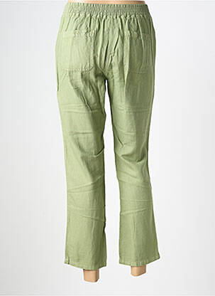Pantalon 7/8 tissage popeline taille normale vert COUTURIST femme