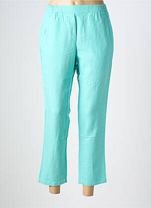 Pantalon 7/8 tissage popeline taille normale bleu COUTURIST femme