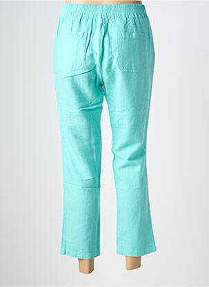 Pantalon 7/8 tissage popeline taille normale bleu COUTURIST femme