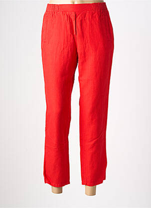 Pantalon 7/8 tissage popeline taille normale rouge COUTURIST femme