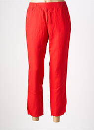 Pantalon 7/8 tissage popeline taille normale rouge COUTURIST femme
