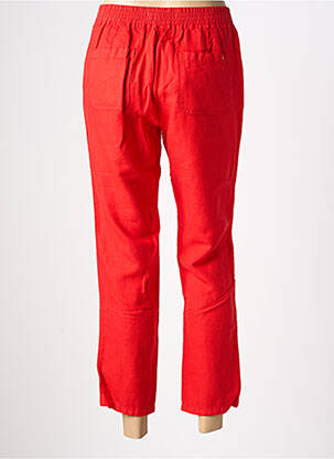 Pantalon 7/8 tissage popeline taille normale rouge COUTURIST femme