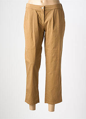 Pantalon 7/8 taille élastique taille normale marron COUTURIST femme