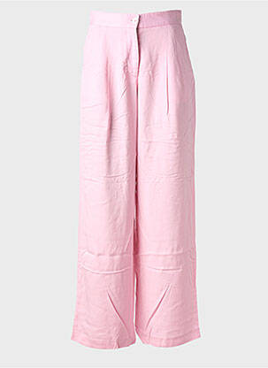 Pantalon large tissage popeline taille normale rose COUTURIST femme