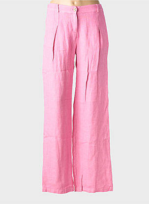 Pantalon large fermeture zippée sous rabat boutonné taille normale rose COUTURIST femme