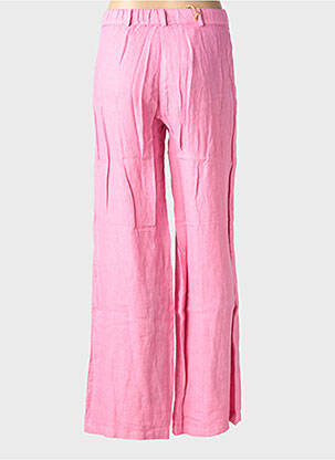 Pantalon large fermeture zippée sous rabat boutonné taille normale rose COUTURIST femme
