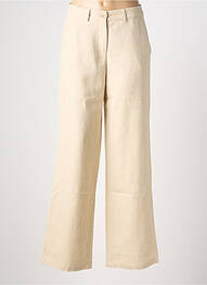 Pantalon large fermeture zippée sous rabat boutonné taille normale beige COUTURIST femme