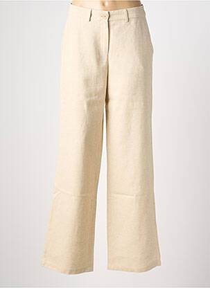 Pantalon large fermeture zippée sous rabat boutonné taille normale beige COUTURIST femme