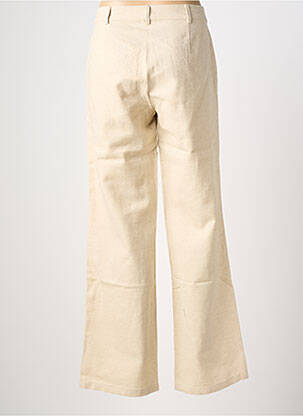 Pantalon large fermeture zippée sous rabat boutonné taille normale beige COUTURIST femme