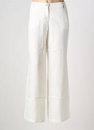 Pantalon large fermeture zippée sous rabat boutonné taille normale blanc COUTURIST femme