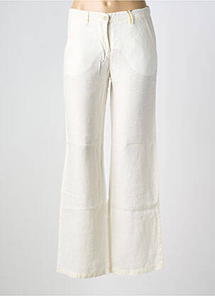 Pantalon large fermeture zippée sous rabat boutonné taille normale blanc COUTURIST femme