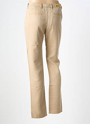 Pantalon droit tissage popeline taille normale beige COUTURIST femme