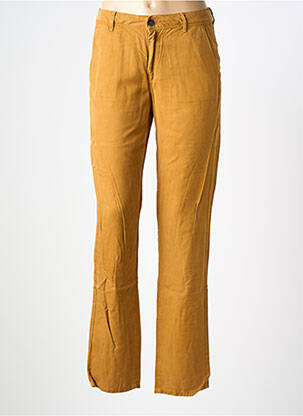 Pantalon droit tissage popeline taille normale marron COUTURIST femme