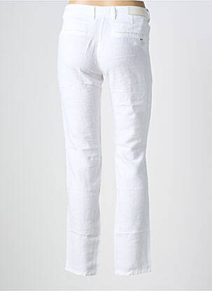 Pantalon droit fermeture zippée sous rabat boutonné taille normale blanc COUTURIST femme