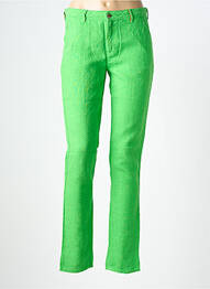 Pantalon droit fermeture zippée sous rabat boutonné taille normale vert COUTURIST femme