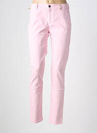 Pantalon chino tissage popeline taille normale rose COUTURIST femme