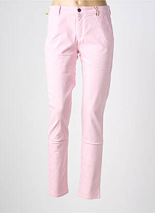 Pantalon chino tissage popeline taille normale rose COUTURIST femme