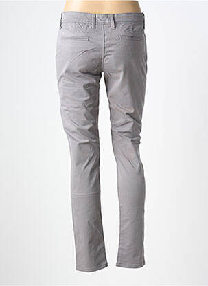 Pantalon chino fermeture zippée sous rabat boutonné taille normale gris COUTURIST femme