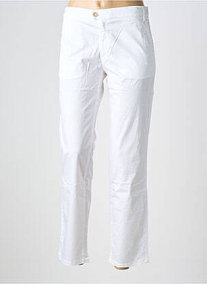 Pantalon chino tissage popeline taille normale blanc COUTURIST femme