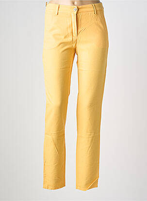 Pantalon chino tissage popeline taille normale jaune COUTURIST femme