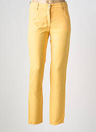 Pantalon chino tissage popeline taille normale jaune COUTURIST femme
