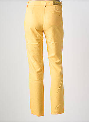 Pantalon chino tissage popeline taille normale jaune COUTURIST femme