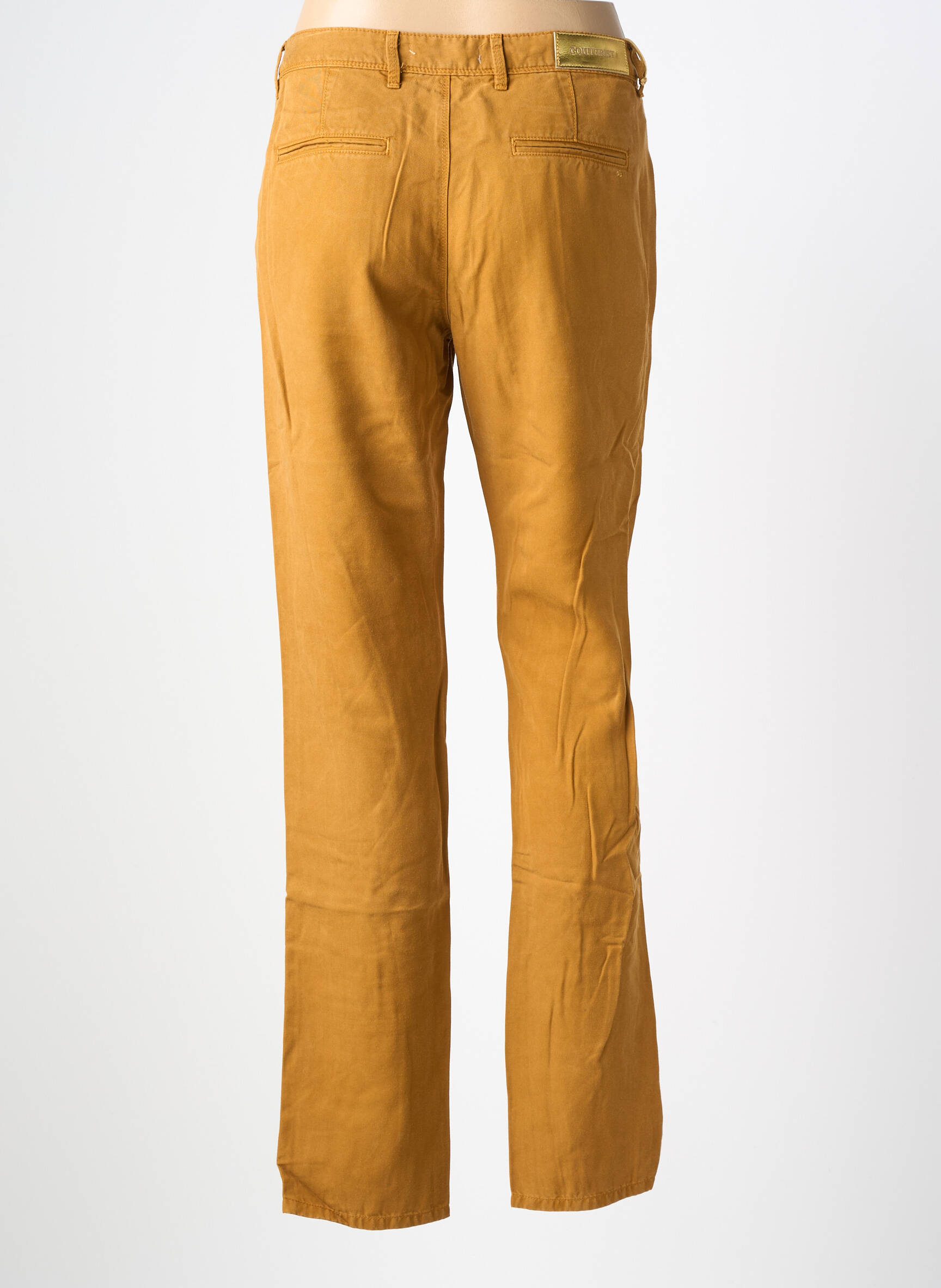 Pantalon droit tissage popeline taille normale marron COUTURIST femme