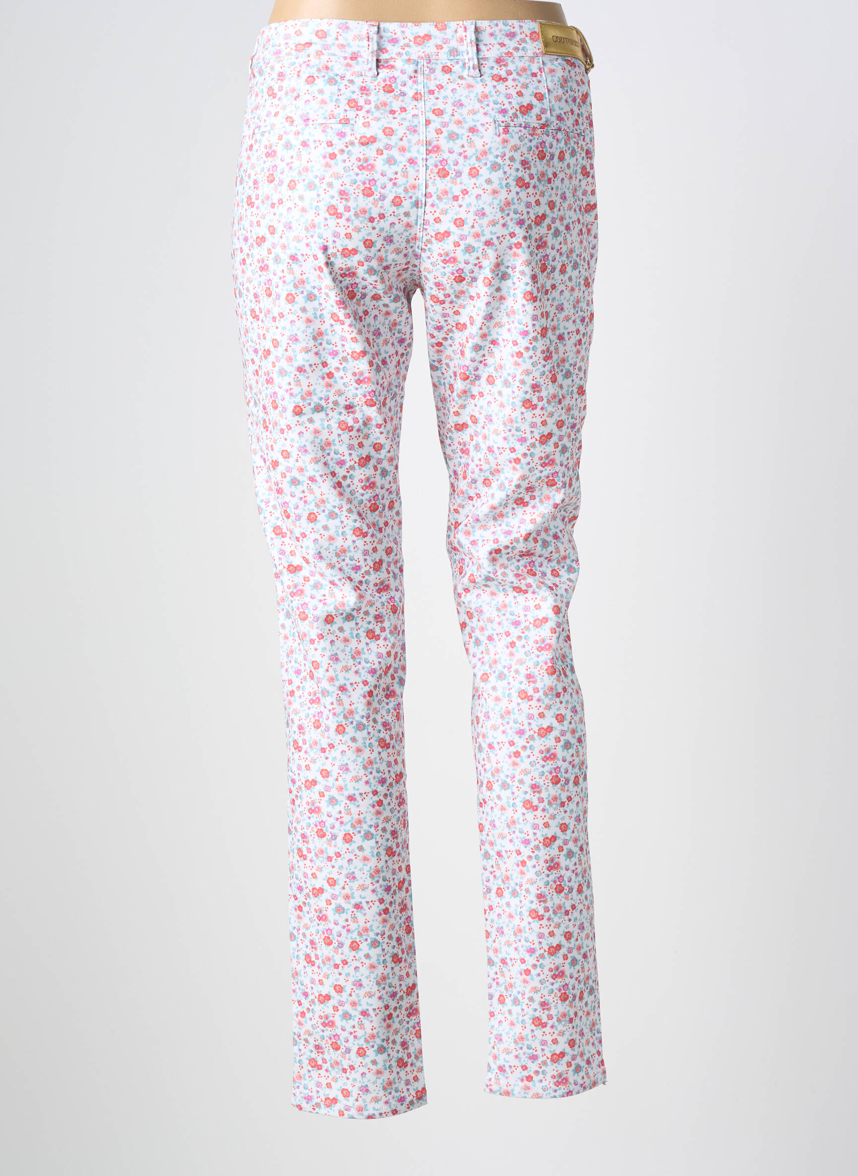 Pantalon droit stretch taille normale blanc COUTURIST femme