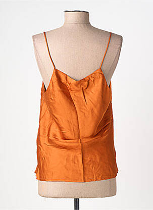 Top coupe fluide fines bretelles orange SURKANA femme