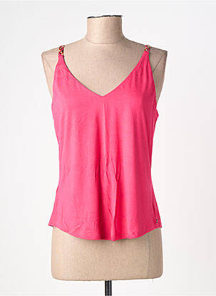 Top coupe cintrée fines bretelles rose SURKANA femme