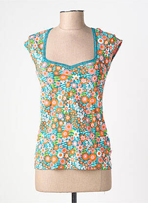 Top col carré sans manche bleu BLUTSGESCHWISTER femme