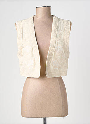 Gilet sans manche col v beige LA PETITE ETOILE femme