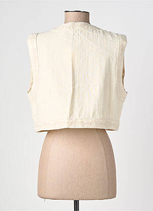 Gilet sans manche coupe droite beige LA PETITE ETOILE femme