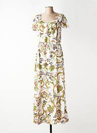 Robe longue manches courtes manches courtes beige BLUTSGESCHWISTER femme
