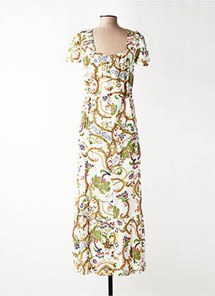 Robe longue manches courtes manches courtes beige BLUTSGESCHWISTER femme