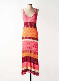 Robe longue coupe cintrée fines bretelles rose SURKANA femme