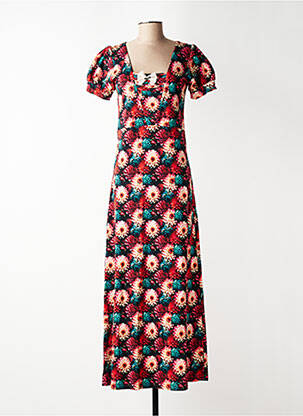 Robe longue manches courtes manches courtes noir MARGOT femme