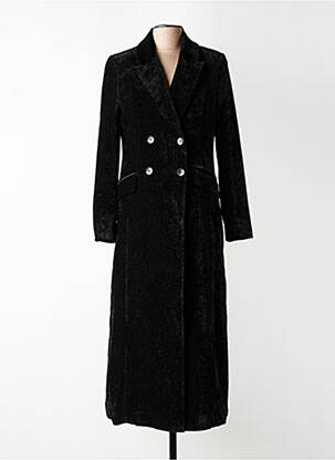 Manteau long coupe cintrée sans capuche noir SURKANA femme
