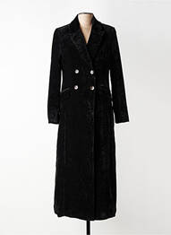 Manteau long coupe cintrée sans capuche noir SURKANA femme