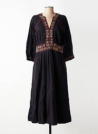 Robe longue coupe cintrée manches 3/4 noir WHITE STUFF femme
