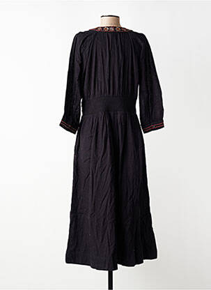 Robe longue tissage popeline manches 3/4 noir WHITE STUFF femme