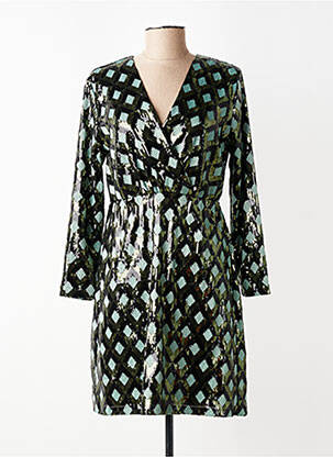 Robe courte manches longues manches longues vert SURKANA femme