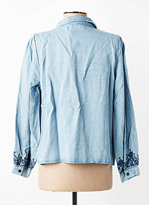 Chemisier coupe droite manches longues bleu LA PETITE ETOILE femme