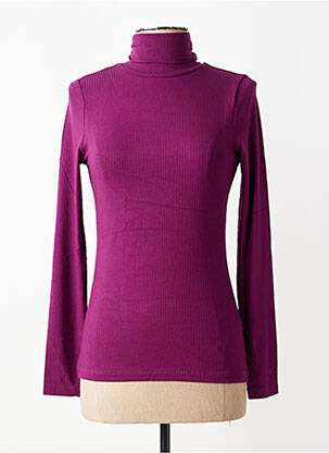 Sous-pull tissage côtelé manches longues violet KING LOUIE femme