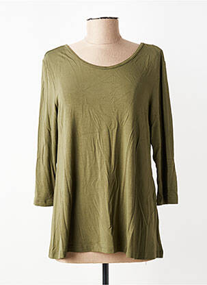 T-shirt manches 3/4 manches 3/4 vert BY BASICS femme