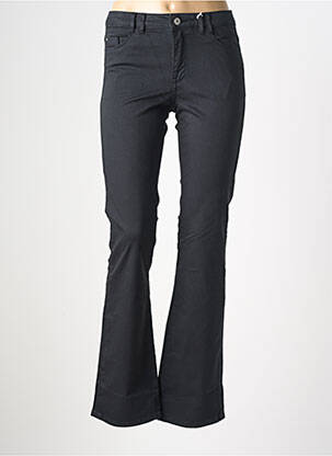 Pantalon flare fermeture zippée sous rabat boutonné noir KANOPE femme