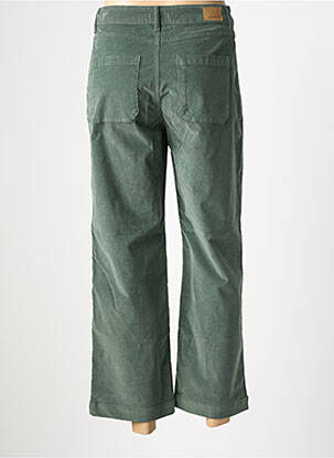 Pantalon droit fermeture zippée sous rabat boutonné vert KANOPE femme