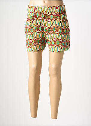 Short coupe droite vert KALI YOG femme